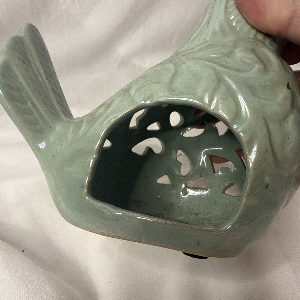 Potpourri Sachet Sage Bird Tea Light Votive Luminary Garden Pottery Decor Shabby - Picture 3 of 10